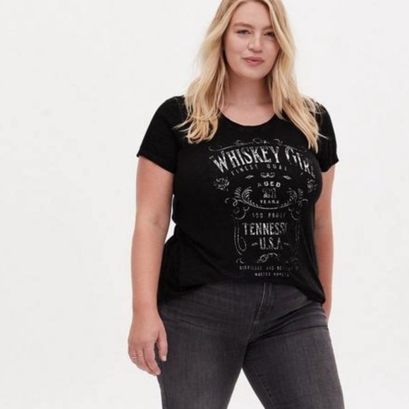 torrid Tops - NWT torrid Whiskey Girl Classic Fit Crew Tee - Slub Black 2X